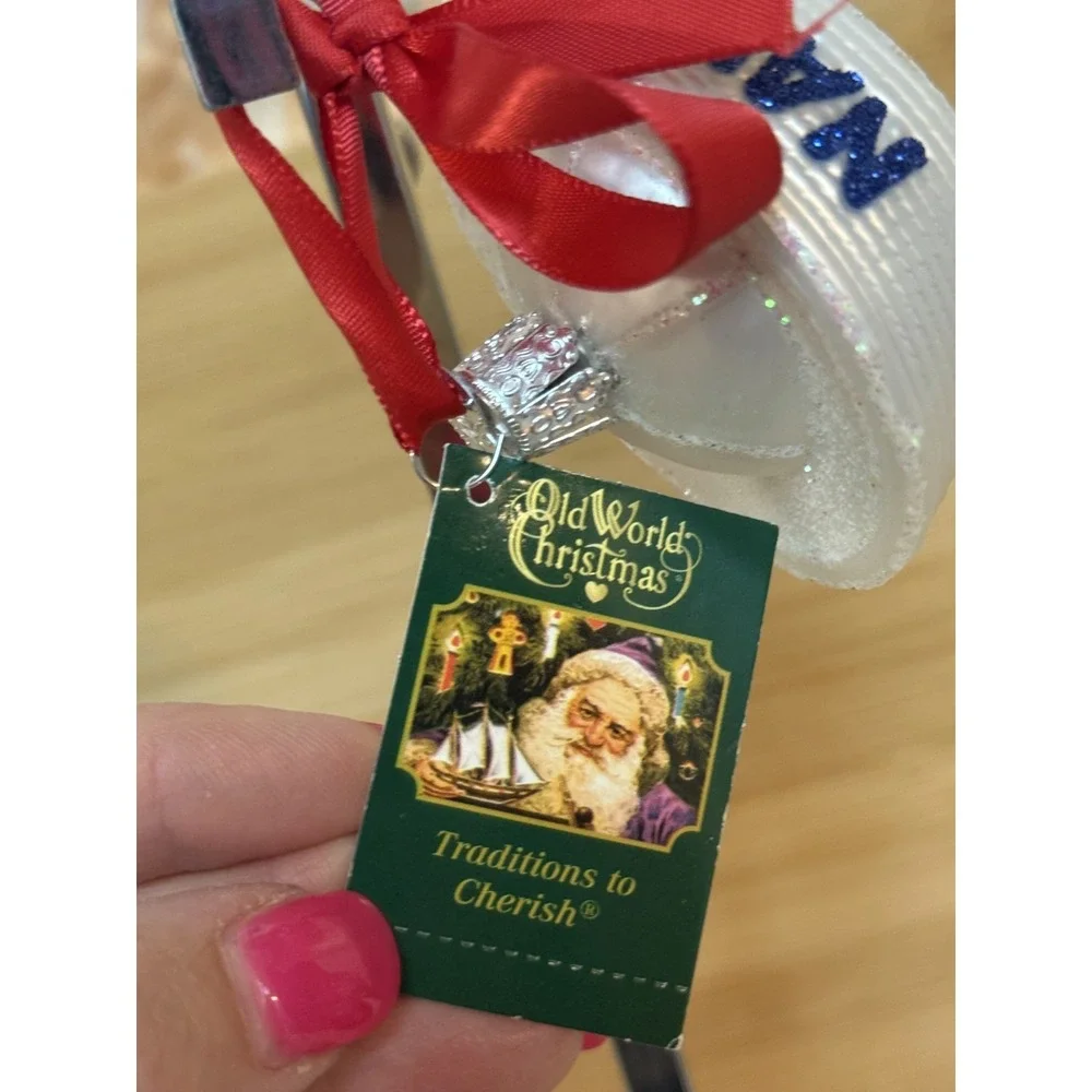 Old World Christmas Navy Cap Holiday Decorative Dixie Cup Sailor Hat Ornament